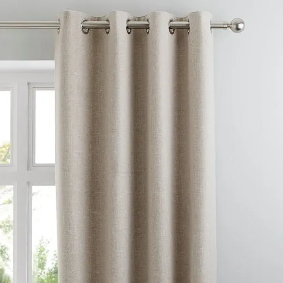 Thermal Eyelet Curtains - Natural, Matt Fabric