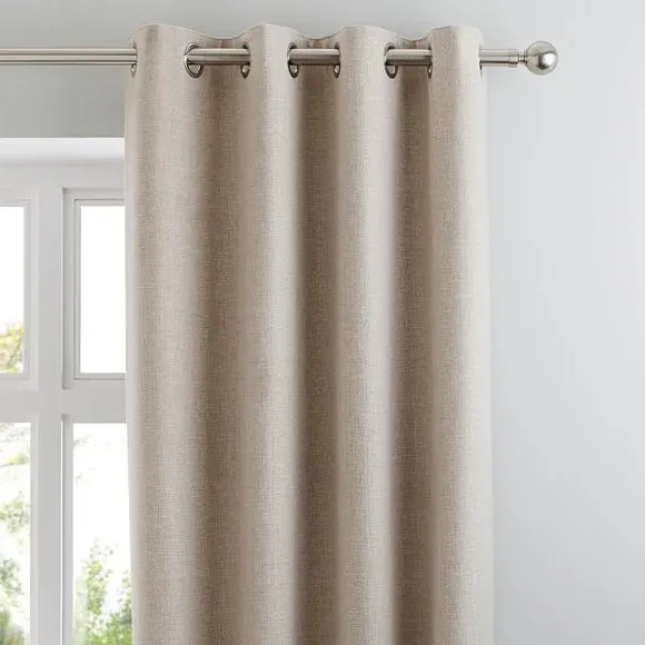 Thermal Eyelet Curtains - Natural, Matt Fabric