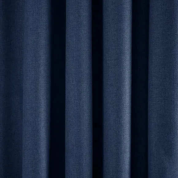 Thermal Eyelet Curtains - Navy, Matt Fabric