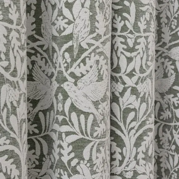 Thermal Eyelet Curtains - Olive, Chenille