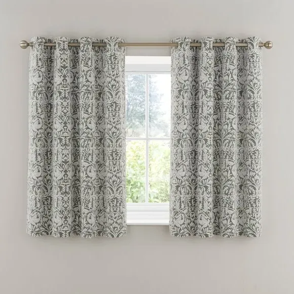 Thermal Eyelet Curtains - Olive, Chenille