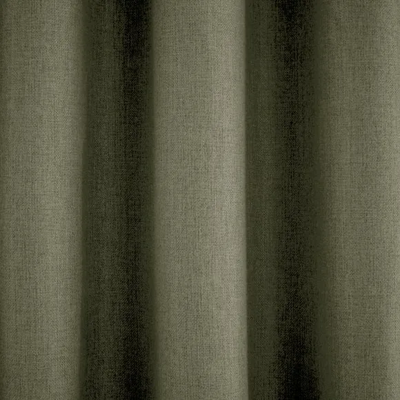 Thermal Eyelet Curtains - Olive, Matt Fabric