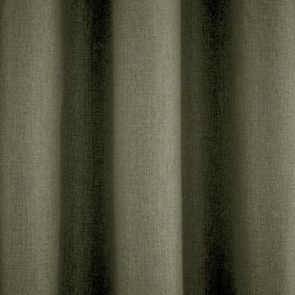 Thermal Eyelet Curtains - Olive, Matt Fabric