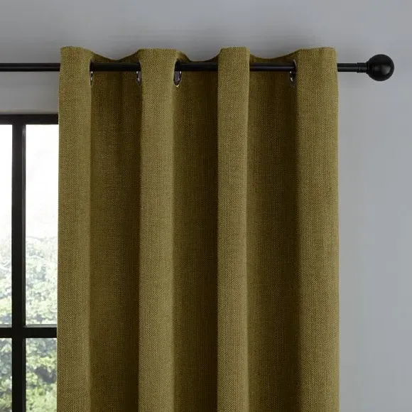Thermal Eyelet Curtains - Pear, Chenille