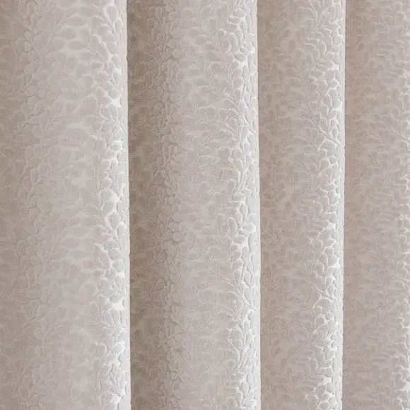 Thermal Eyelet Curtains - Sandstone, Cut Velvet