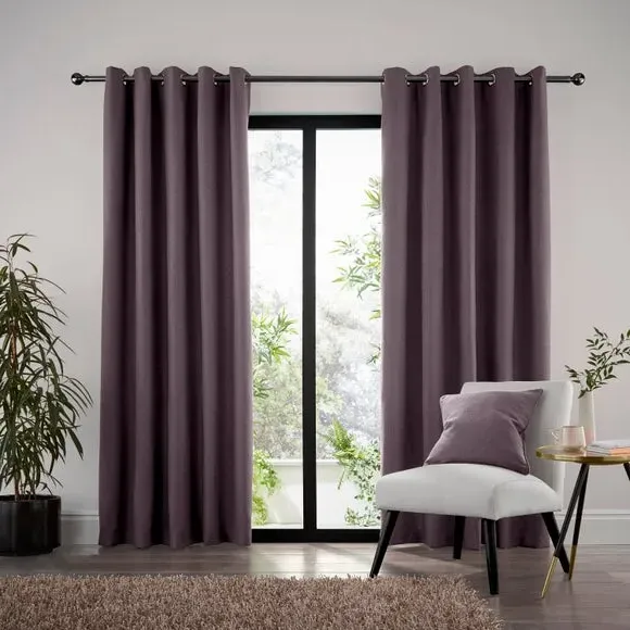 Thermal Eyelet Curtains - Thistle, Matt Fabric