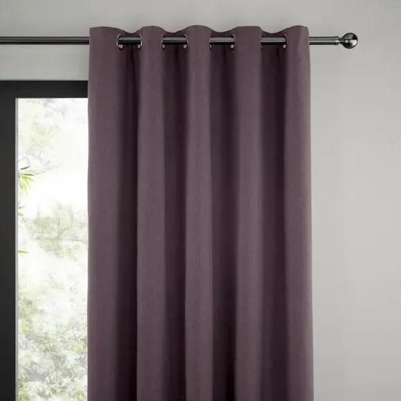 Thermal Eyelet Curtains - Thistle, Matt Fabric