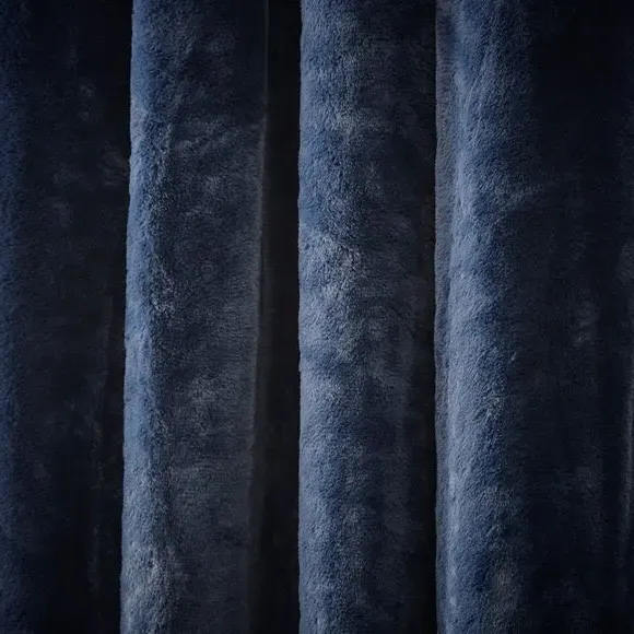 Thermal Eyelet Curtains with Lining - Navy