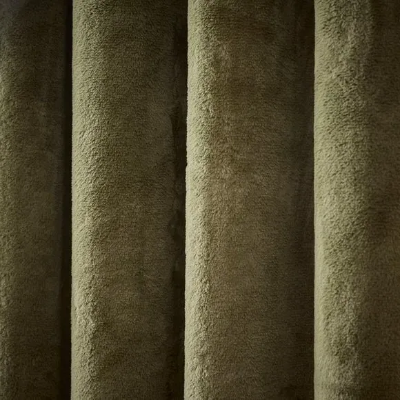 Thermal Eyelet Curtains with Lining - Olive