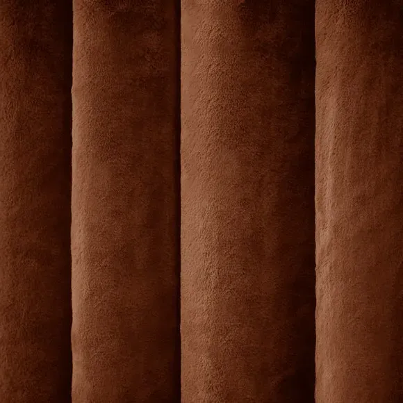 Thermal Eyelet Curtains with Lining - Orange