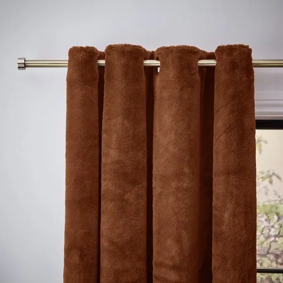 Thermal Eyelet Curtains with Lining - Orange
