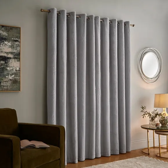 Thermal Eyelet Curtains with Lining - Silver