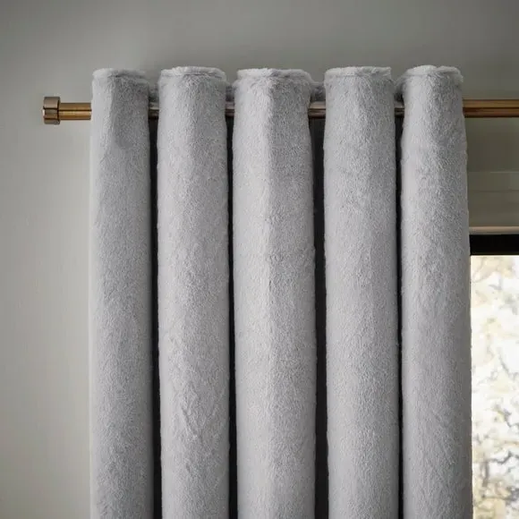 Thermal Eyelet Curtains with Lining - Silver image