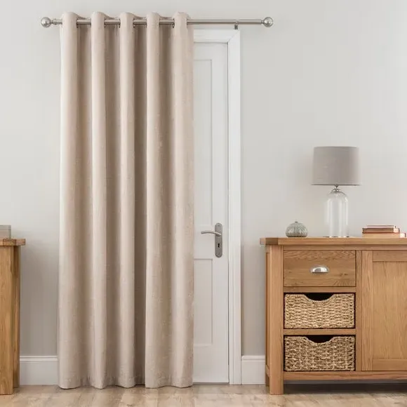 Thermal Eyelet Door Curtain - Cream, Chenille image