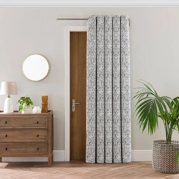 Thermal Eyelet Door Curtain - Grey, Chenille image