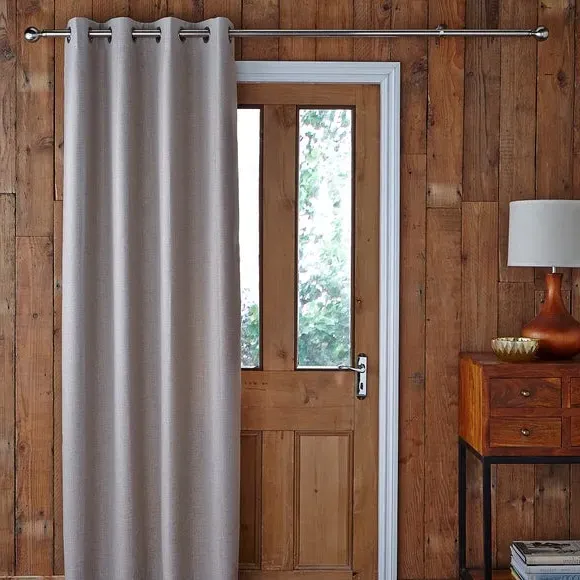 Thermal Eyelet Door Curtain - Natural, Fabric