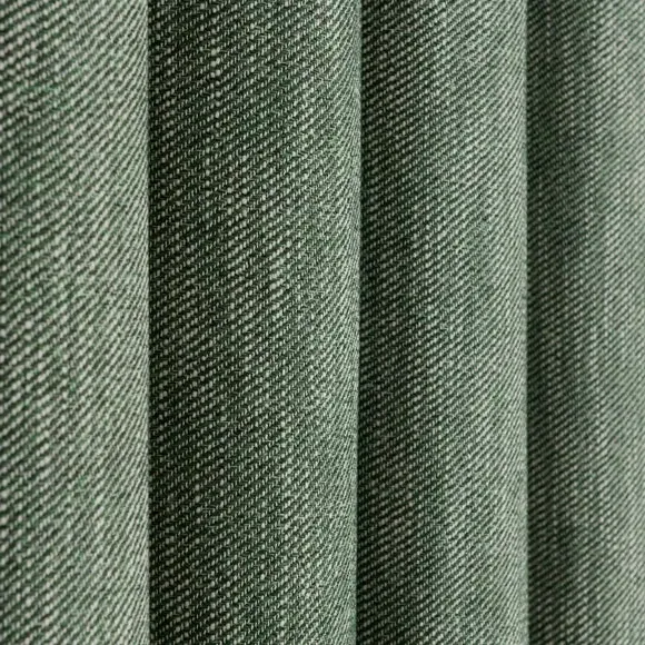 Thermal Pencil Pleat Curtains - Bottle Green, Twill