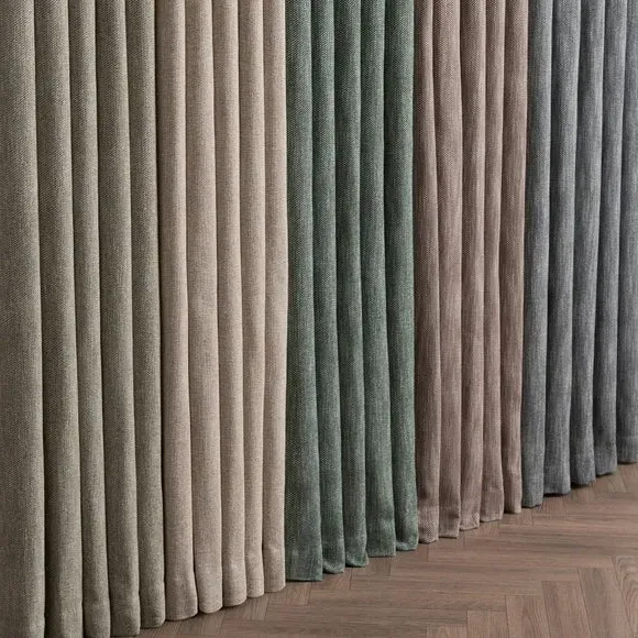 Thermal Pencil Pleat Curtains - Bottle Green, Twill