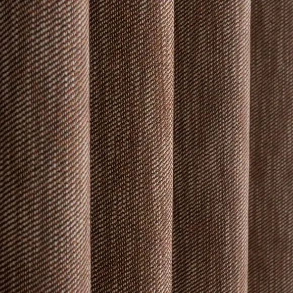 Thermal Pencil Pleat Curtains - Chestnut, Twill