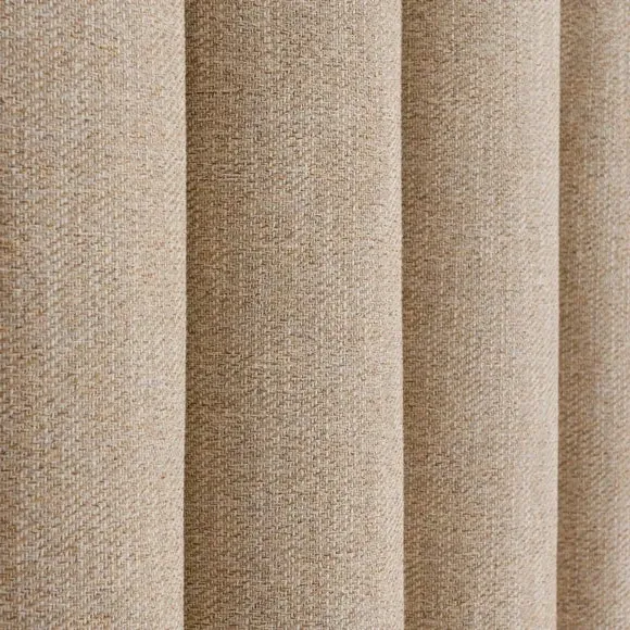 Thermal Pencil Pleat Curtains - Dark Sand, Twill