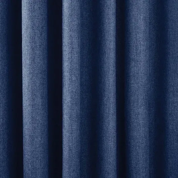 Thermal Pencil Pleat Curtains - Navy, Fabric