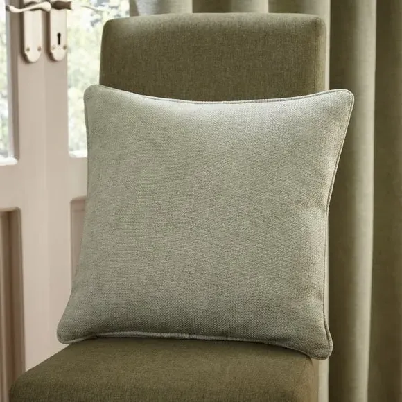 Thermal Pencil Pleat Curtains - Sage, Chenille