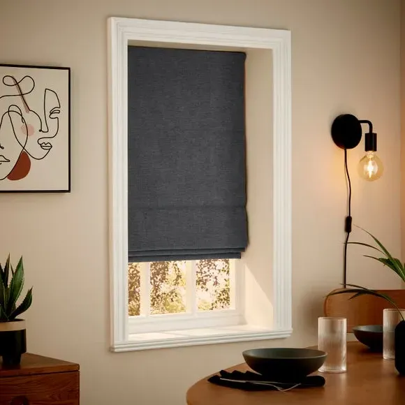 Thermal Roman Blind - Charcoal