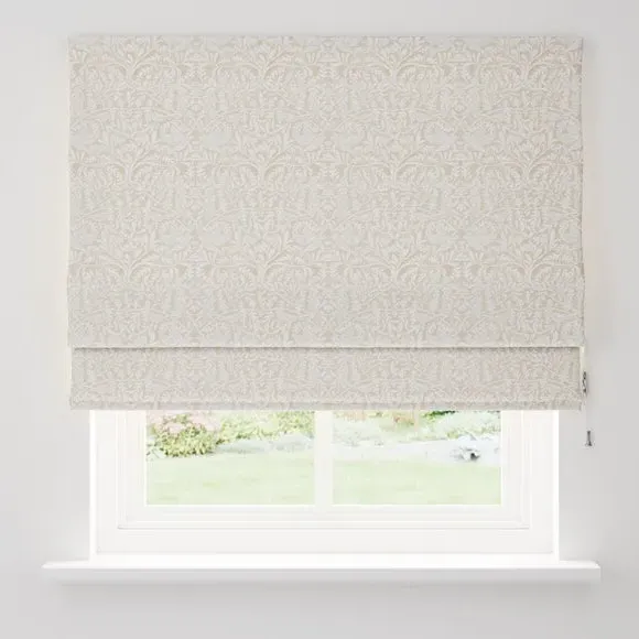 Thermal Roman Blind with Bird Design - Natural, Chenille