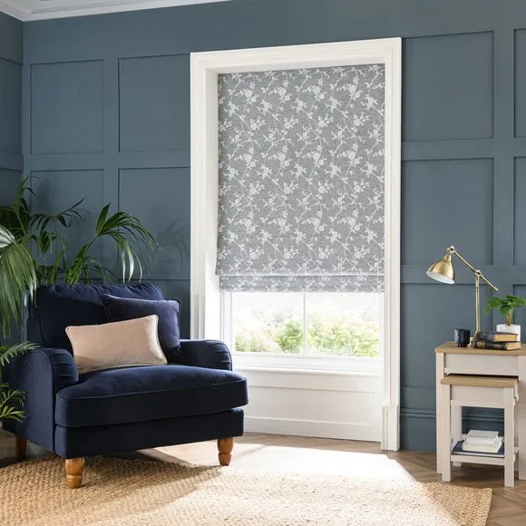 Thermal Roman Blind with Herringbone - Denim