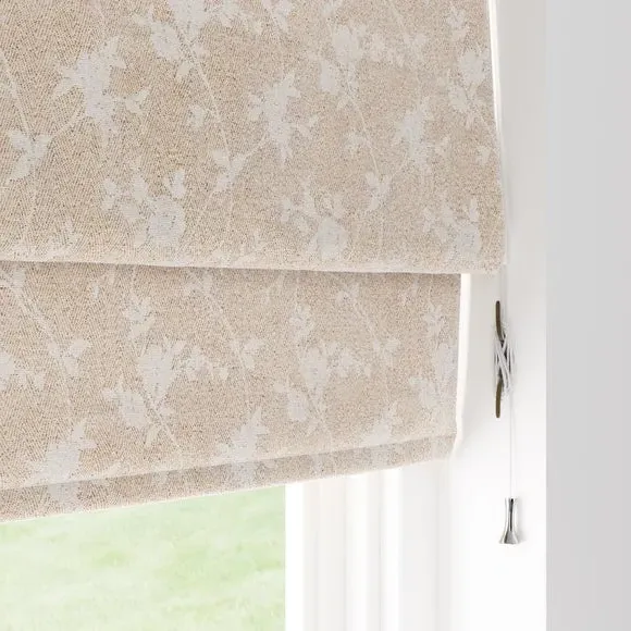Thermal Roman Blind with Herringbone - Natural
