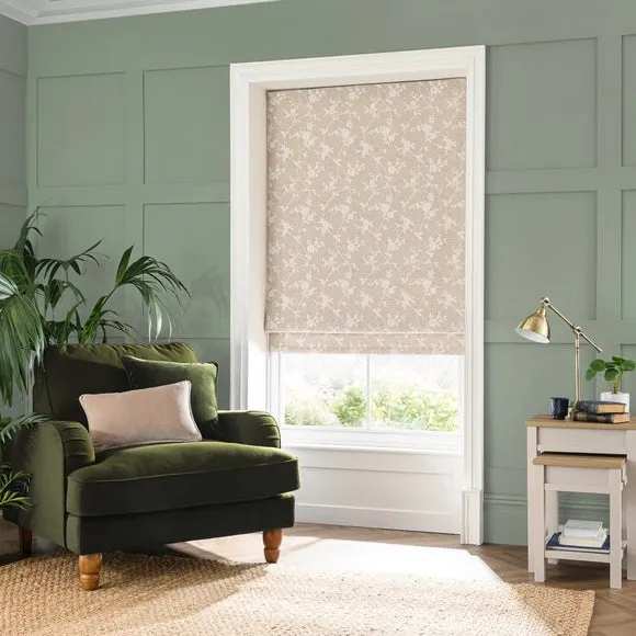 Thermal Roman Blind with Herringbone - Natural