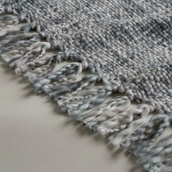 Throw Blanket with Tassels - Grey, Woven