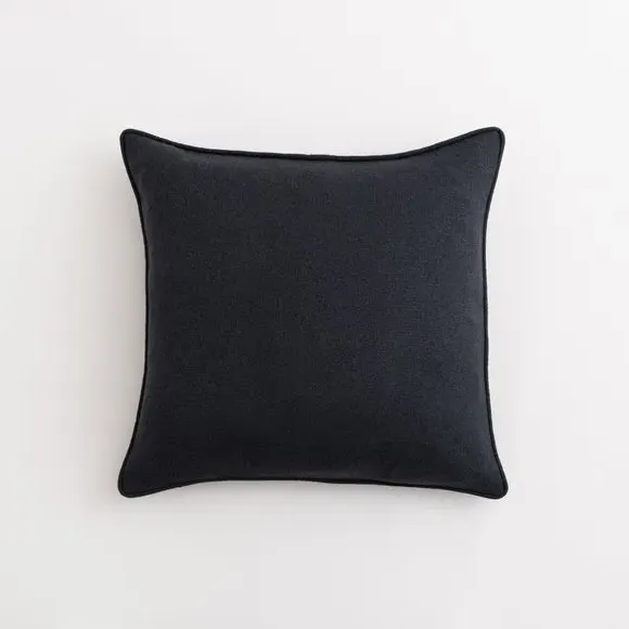 Throw Cushion with Self-Piping - Black