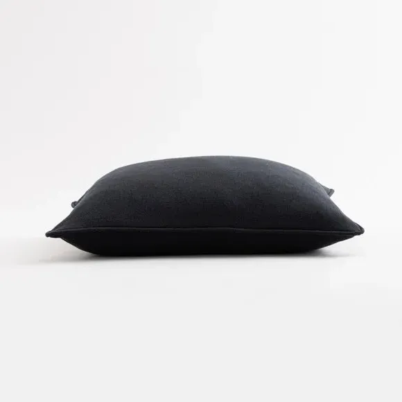 Throw Cushion with Self-Piping - Black