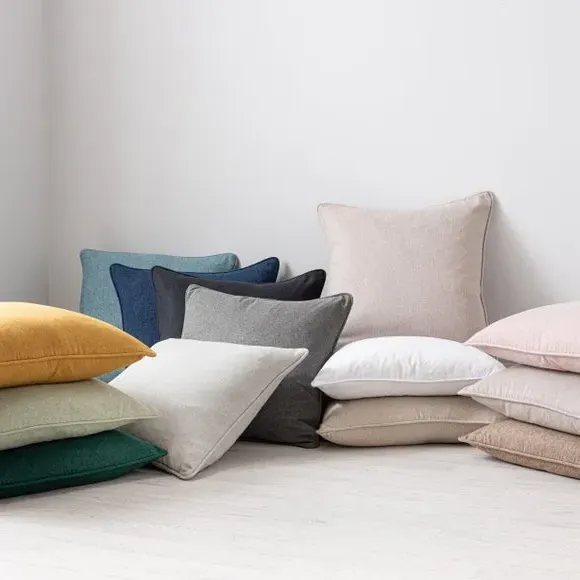 Throw Cushion with Self-Piping - Black