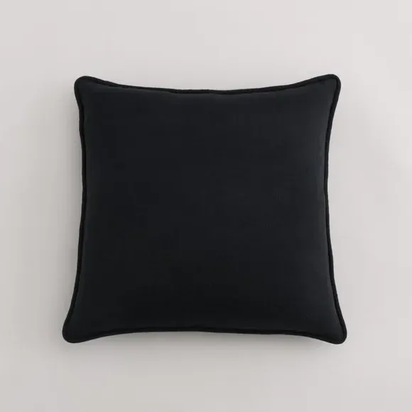 Throw Cushion with Self-Piping - Black