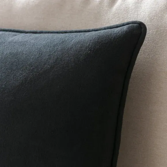 Throw Cushion with Self-Piping - Black