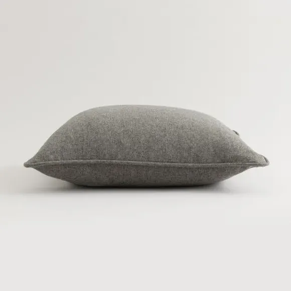 Throw Cushion with Self-Piping - Charcoal