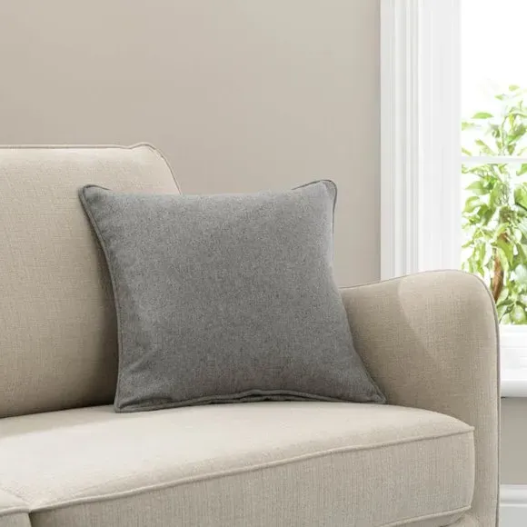 Throw Cushion with Self-Piping - Charcoal