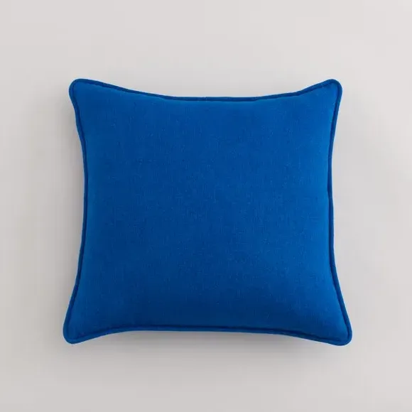 Throw Cushion with Self-Piping - Classic Blue