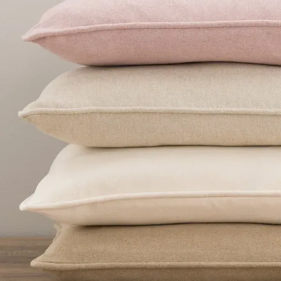 Throw Cushion with Self-Piping - Cream