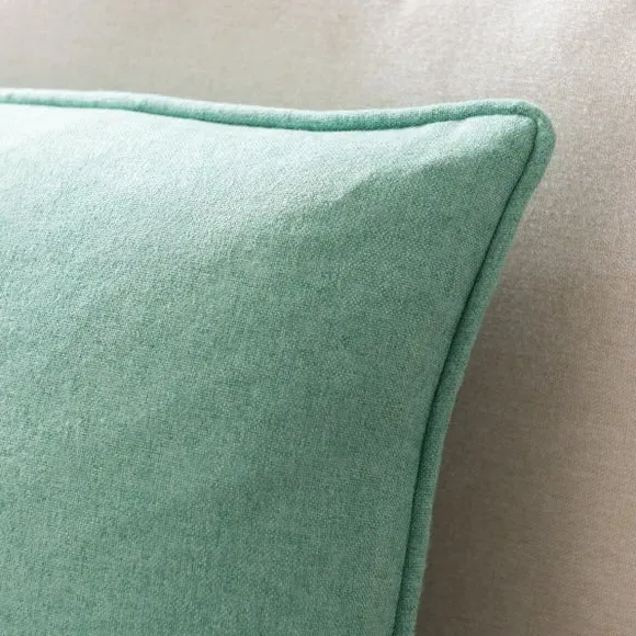 Throw Cushion with Self-Piping - Jade Mist