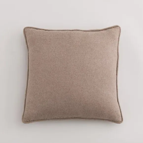 Throw Cushion with Self-Piping - Mocha