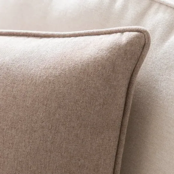 Throw Cushion with Self-Piping - Mocha