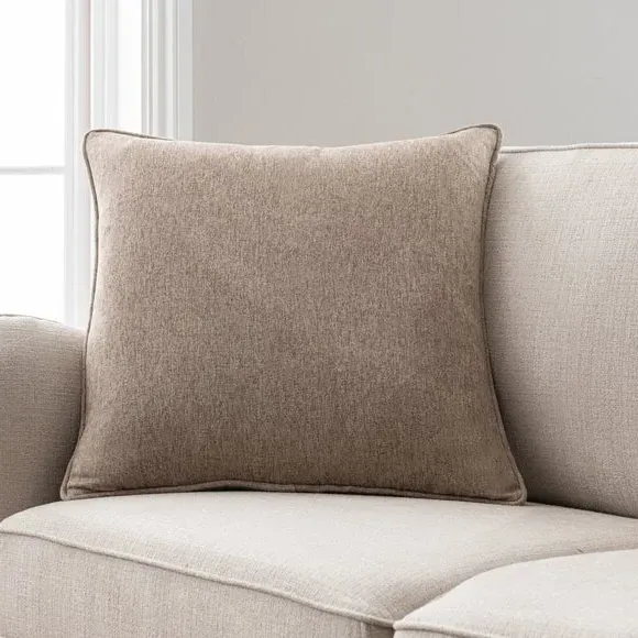 Throw Cushion with Self-Piping - Mocha