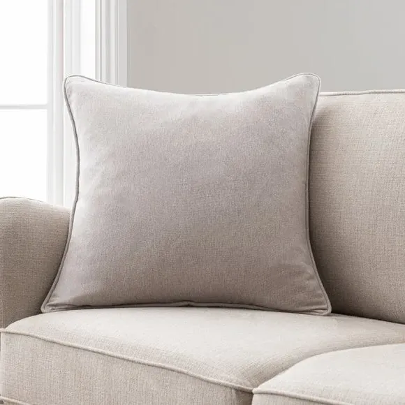 Throw Cushion with Self-Piping - Natural