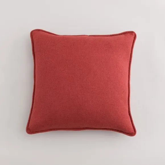 Throw Cushion with Self-Piping - Orange Umber