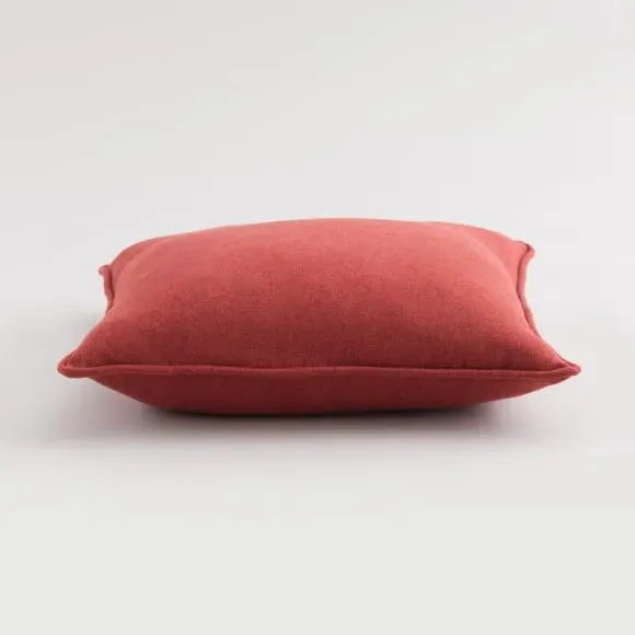 Throw Cushion with Self-Piping - Orange Umber