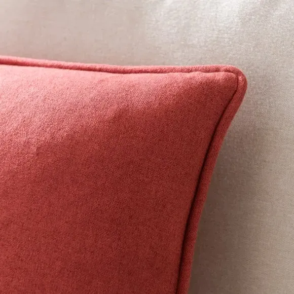 Throw Cushion with Self-Piping - Orange Umber