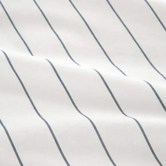 Ticking Stripe Duvet Cover Set - Blue, Cotton